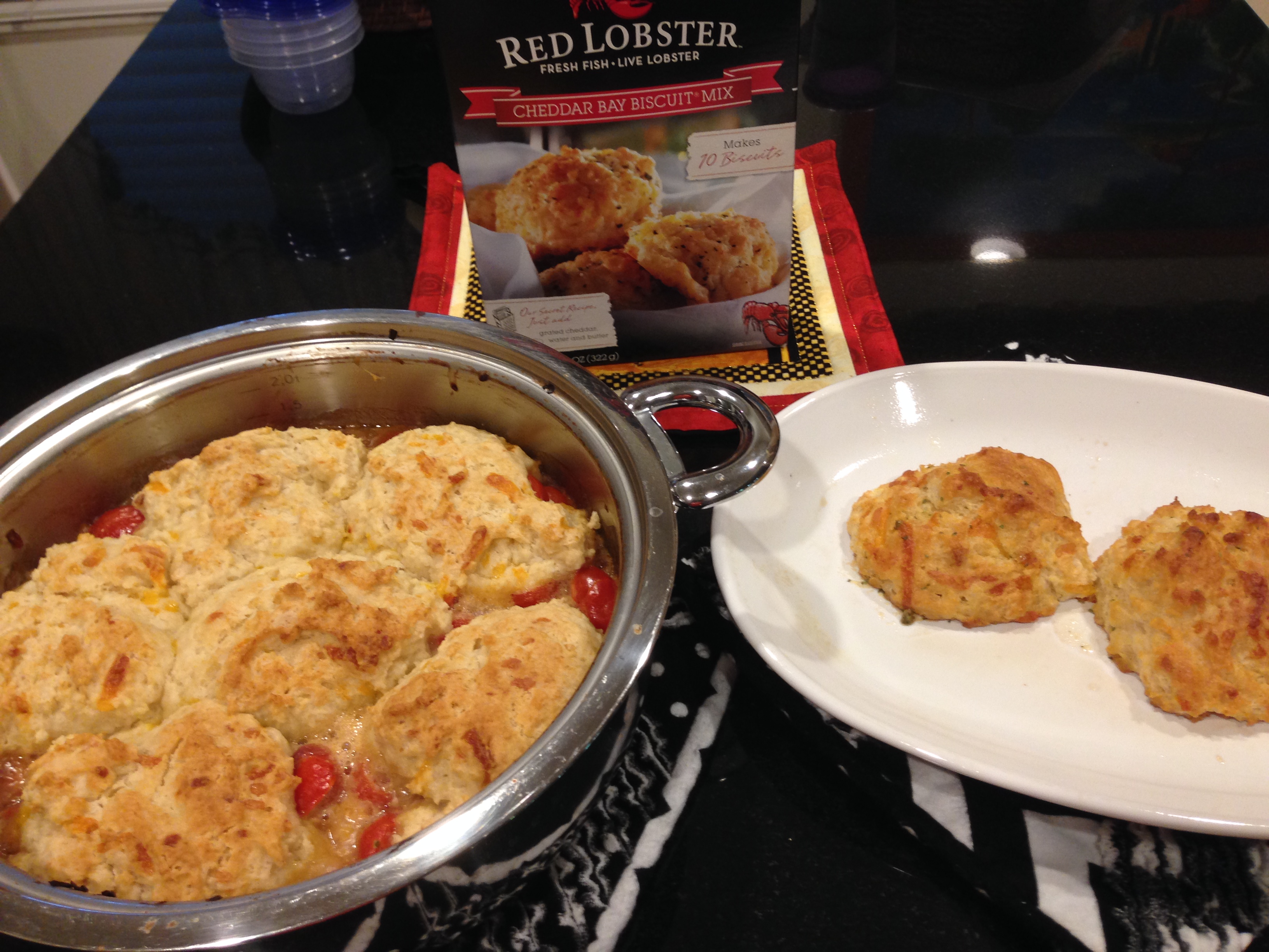 Tomato Cobbler with Red Lobster Cheddar Biscuits